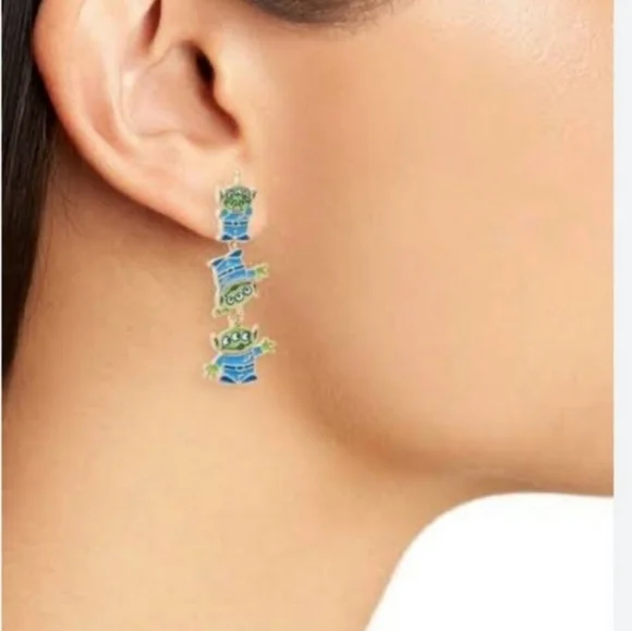 💚🔹️Baublebar🔹️x Disney Pixar Women's Toy Story Alien Earrings NEW - Picture 5 of 6